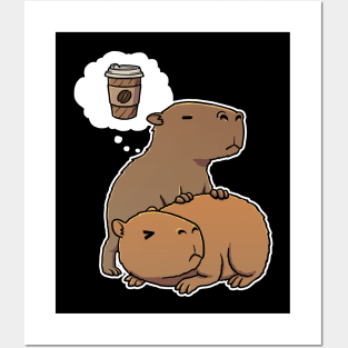 Capybara thirsty for Coffee take away Posters and Art